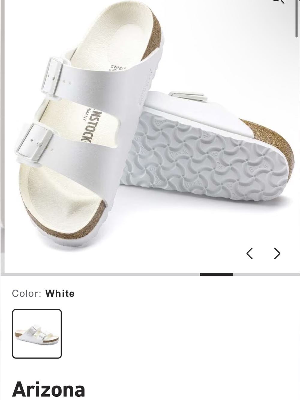 Birkenstock men’s  Arizona White Two-Strap Sandal